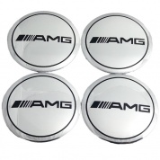 Наклейки на диски АМГ NZD 057 серебряные металлические 4 шт